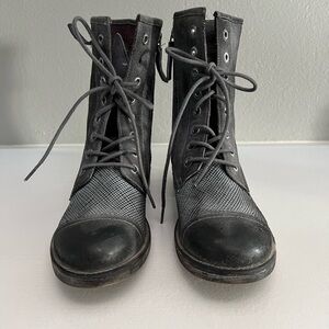 Roan by Bed Stu - Women - Combat Boots with lace and zippper